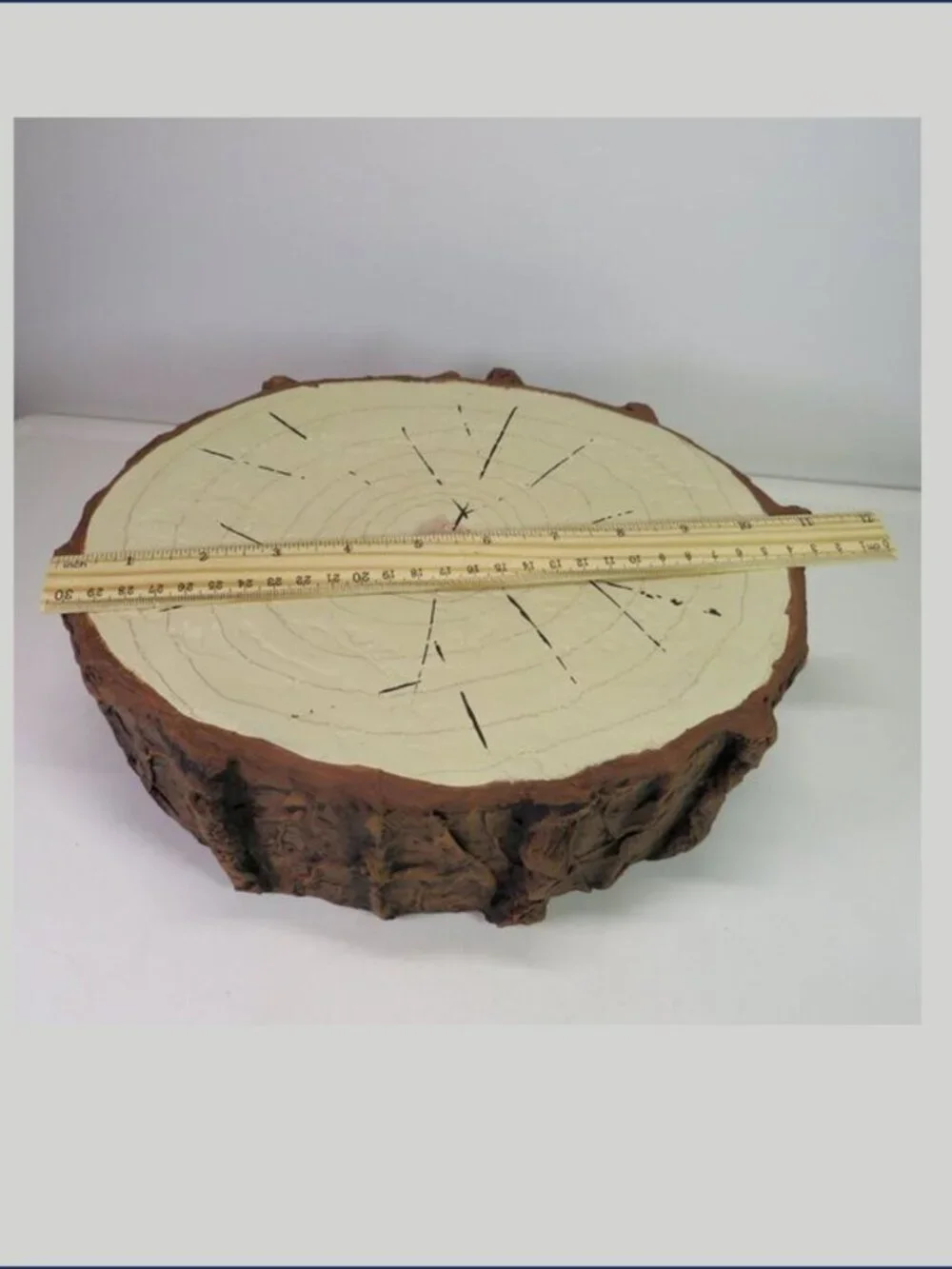 Handcrafted Rustic Tree Log Trunk Display Riser Woodland Faux Stump Decor Stand